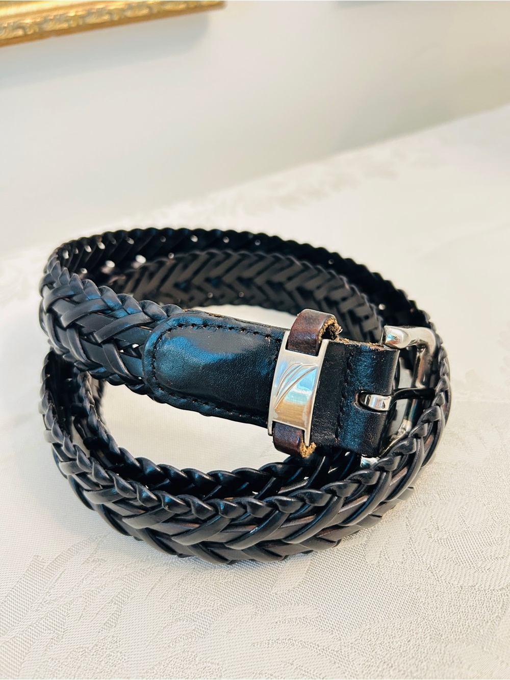 Nautica Braided Leather Men’s Belt — Black